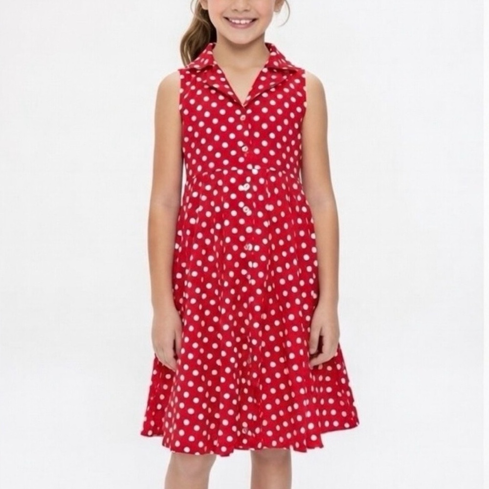 Grace Karin Red & White Polka Dot Sleeveless Fit-and-Flare Dress